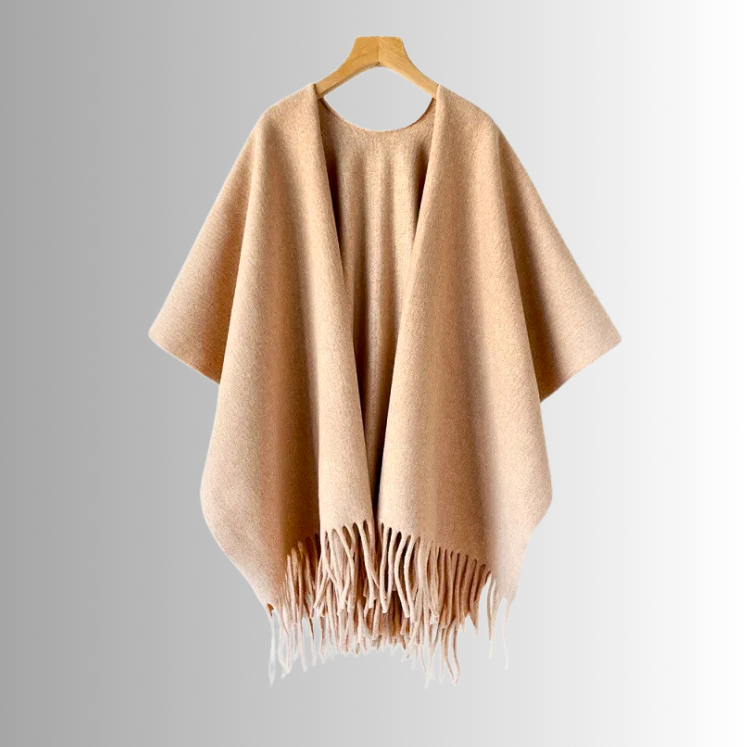 Premium Oatmeal Cashmere-Touch Shawl with Integrated Scarf