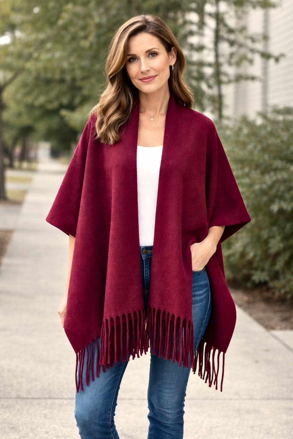 Premium Oatmeal Cashmere-Touch Shawl with Integrated Scarf